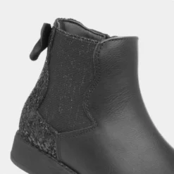 Walkright Girls Black Chelsea Boot With Glitter -UK Shoe Sales Store 281016 2 L05.20221025000240
