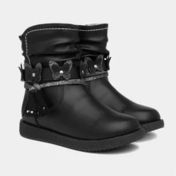 Walkright Girls Black Butterfly Ankle Boot -UK Shoe Sales Store 281018 2 L06.20220627000131