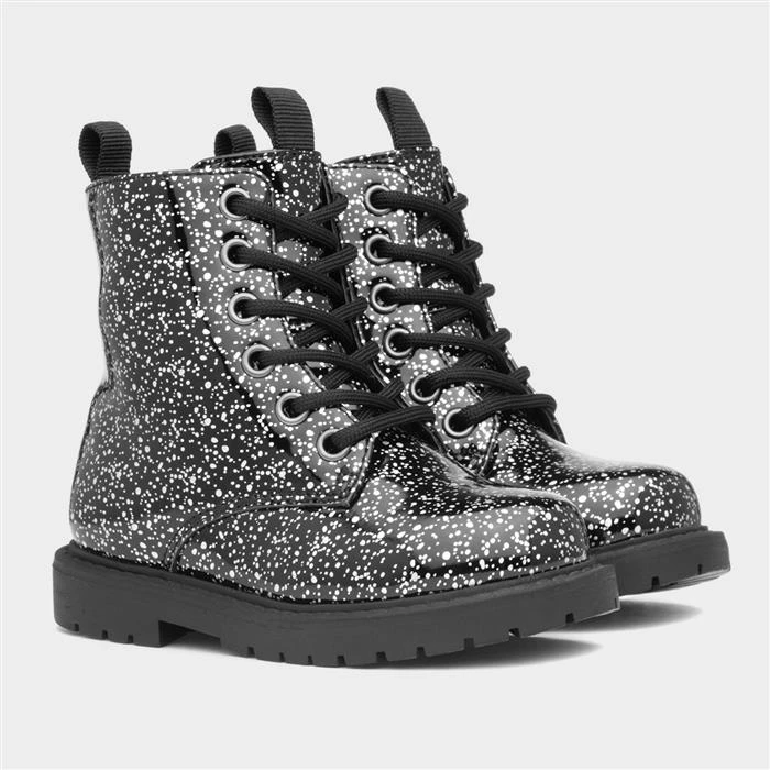 Walkright Kids Black And Grey Shiny Boot 7 Walkright Kids Black And Grey Shiny Boot - Image 5
