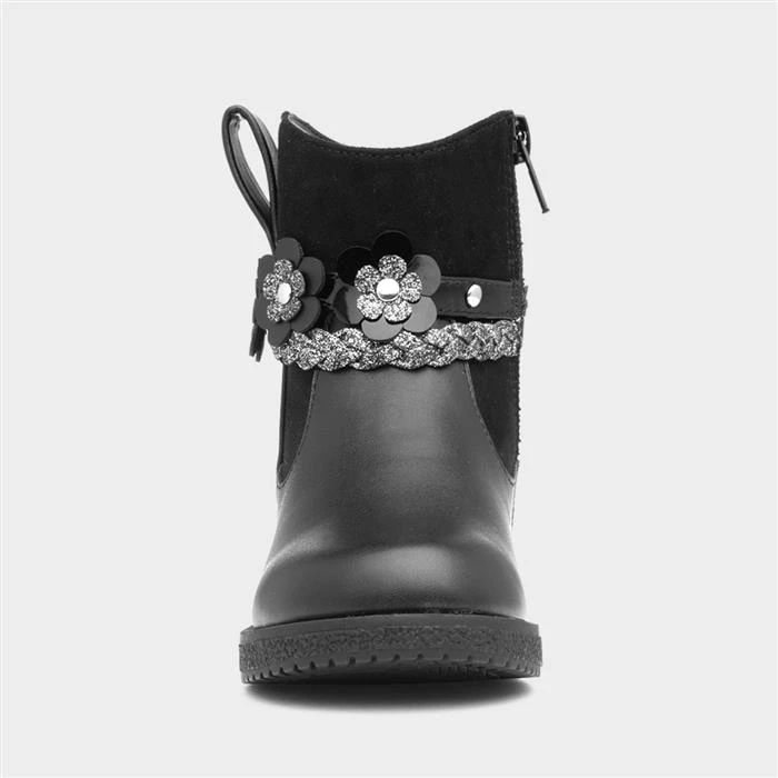 Walkright Ivy Kids Black Floral Ankle Boot 3 Walkright Ivy Kids Black Floral Ankle Boot