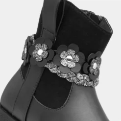 Walkright Ivy Kids Black Floral Ankle Boot 10 Walkright Ivy Kids Black Floral Ankle Boot -UK Shoe Sales Store 281031 2 L05.20230811000243