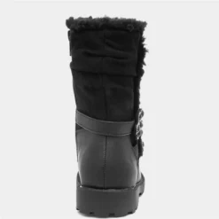 Walkright Girls Black Floral Diamante Calf Boot -UK Shoe Sales Store 28113 2 L04.20220831000336