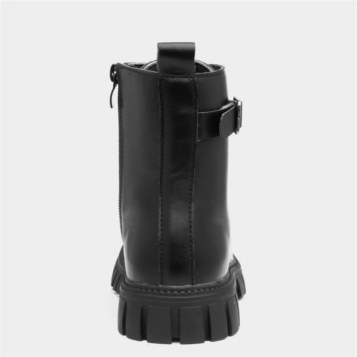 Lilley Junior Lucy Girls Black Lace Up Chunky Boot 5 Lilley Junior Lucy Girls Black Lace Up Chunky Boot - Image 3