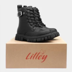 Lilley Junior Lucy Girls Black Lace Up Chunky Boot 11 Lilley Junior Lucy Girls Black Lace Up Chunky Boot -UK Shoe Sales Store 284029 2 L06.20221114000154