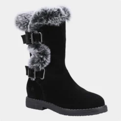 Hush Puppies Mini Megan Kids Black Boot