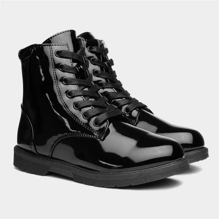 Buckle My Shoe Stevie Kids Black Patent Boot 7 Buckle My Shoe Stevie Kids Black Patent Boot - Image 5
