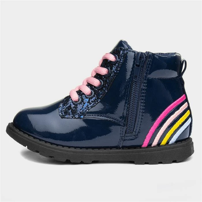 Buckle My Shoe Teena Kids Navy Rainbow Boot 4 Buckle My Shoe Teena Kids Navy Rainbow Boot - Image 2