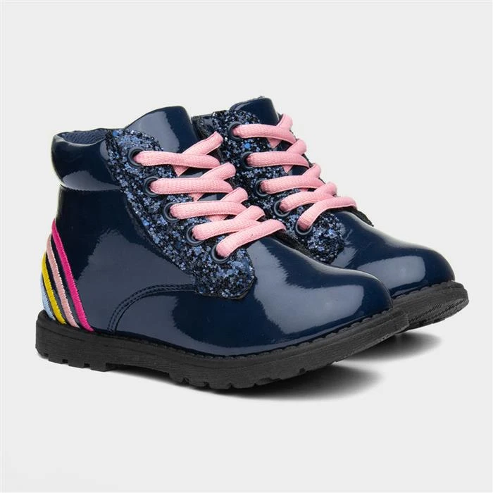 Buckle My Shoe Teena Kids Navy Rainbow Boot 7 Buckle My Shoe Teena Kids Navy Rainbow Boot - Image 5