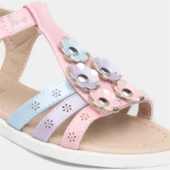 Walkright Girls Pastel Sandal With Flowers -UK Shoe Sales Store 292063 2 L05.20211209000259