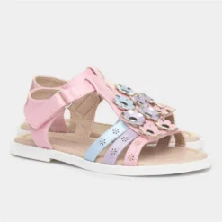 Walkright Girls Pastel Sandal With Flowers -UK Shoe Sales Store 292063 2 L06.20211209000259