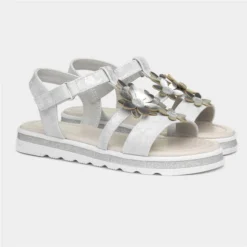 Walkright Girls Silver And Metallic Sandals -UK Shoe Sales Store 292085 2 L06.20230808000247