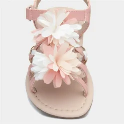 Walkright Girls Pink Chiffon Flower Sandals -UK Shoe Sales Store 292087 2 L05.20230412000219