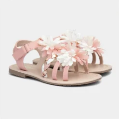 Walkright Girls Pink Chiffon Flower Sandals -UK Shoe Sales Store 292087 2 L06.20230412000219