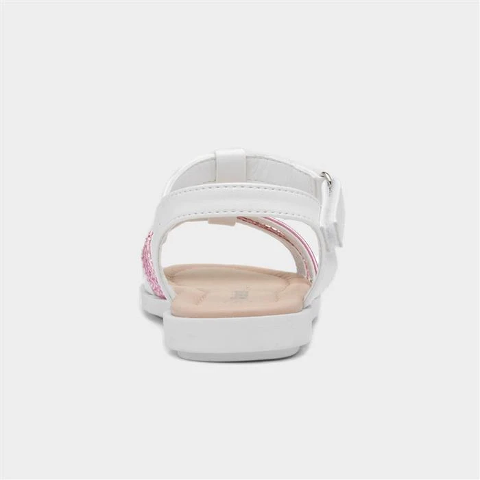 Walkright Girls White And Pink Shimmer Sandal 5 Walkright Girls White And Pink Shimmer Sandal - Image 3