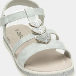 Walkright Girls White Heart Easy Fasten Sandal -UK Shoe Sales Store 29277 2 L05.20220705000218