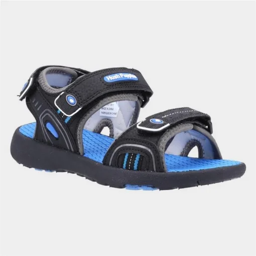 Hush Puppies Mario Kids Black Sandal -UK Shoe Sales Store 297001 3 L02.20230111000654