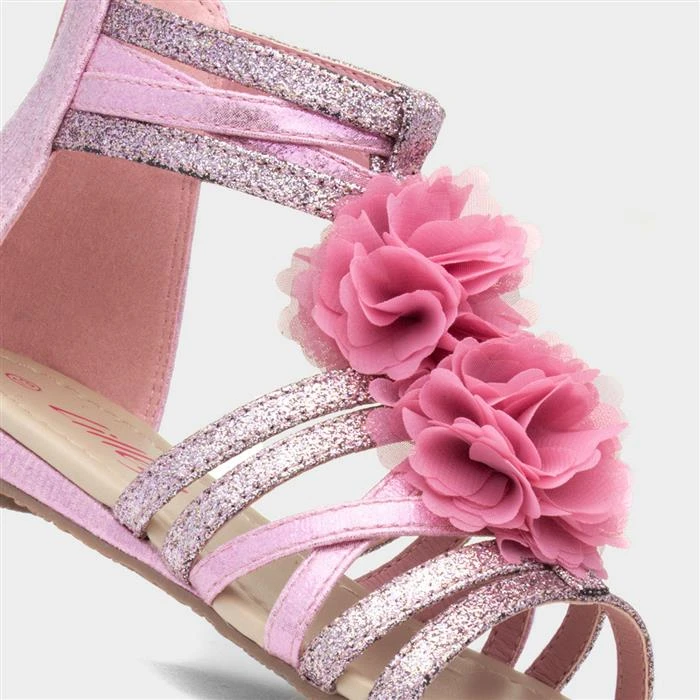 Lilley Girls Pink Glitter Flower Strappy Sandal 6 Lilley Girls Pink Glitter Flower Strappy Sandal - Image 4