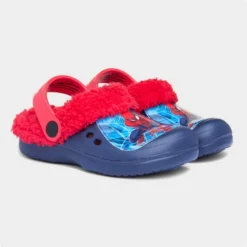 Spiderman Kids Navy Warm Lined Clog -UK Shoe Sales Store 299075 2 L06.20221018000313