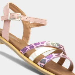 SJ Saskia Kids Pink Leopard Print Sandal -UK Shoe Sales Store 299111 2 L05.20230627000402