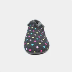Lunar Lava Womens Black Spotty Slipper