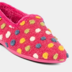 Lunar Helix Womens Pink Spot Slippers -UK Shoe Sales Store 692108 3 L04.20221126000136