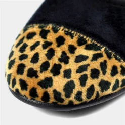Lunar Jessie Womens Black Ocelot Pump Slipper -UK Shoe Sales Store 692124 3 L04.20220914000150