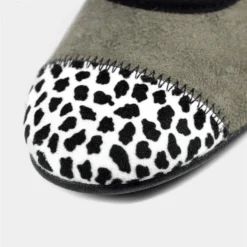 Lunar Jessie Womens Grey Ocelot Pump Slipper -UK Shoe Sales Store 692125 3 L04.20220914000305