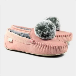 Lazy Dogz Bessie Pink Suede Slipper -UK Shoe Sales Store 692132 3 L04.20221110000834