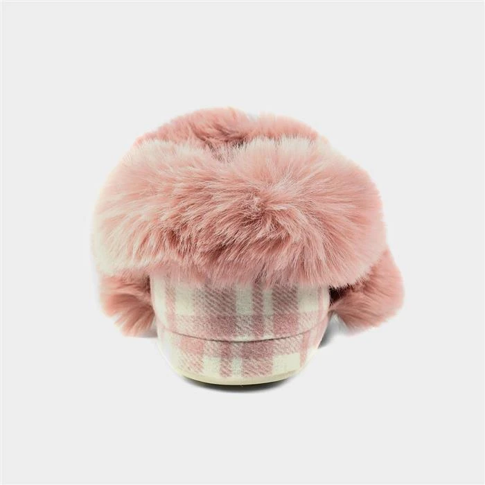 Lazy Dogz Callie Womens Pink Tartan Mule Slipper 4 Lazy Dogz Callie Womens Pink Tartan Mule Slipper - Image 2