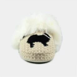 Lazy Dogz Cookie Womens Beige Faux Fur Slipper