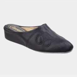 Cincasa Mahon Womens Black Leather Slipper