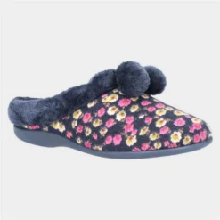 Mirak Chabilis Womens Navy Flower Print Slipper