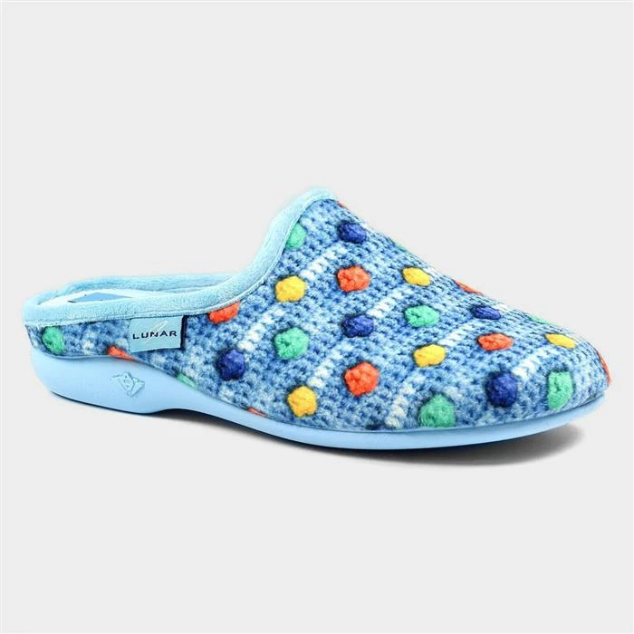 Lunar Winova Womens Pale Blue Mule Slipper 4 Lunar Winova Womens Pale Blue Mule Slipper - Image 2