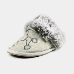 Lazy Dogz Coco Womens Silver Grey Slipper -UK Shoe Sales Store 693095 3 L03.20221110000839