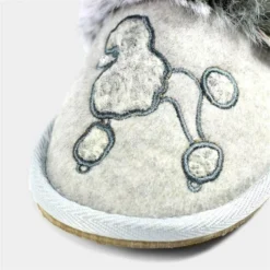 Lazy Dogz Coco Womens Silver Grey Slipper -UK Shoe Sales Store 693095 3 L04.20221110000839