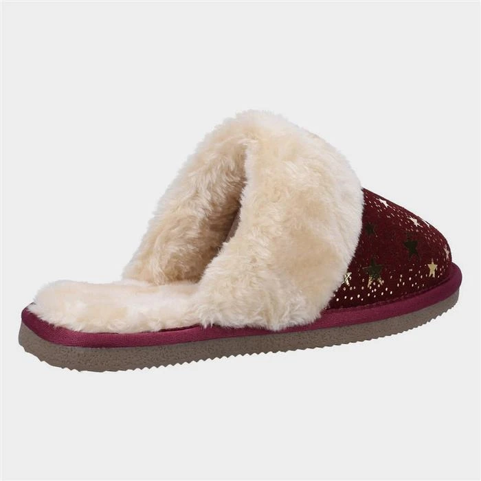 Hush Puppies Arianna Womens Red Stars Mule Slipper 4 Hush Puppies Arianna Womens Red Stars Mule Slipper - Image 2