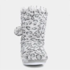 The Slipper Company Womens Grey Leopard Bootie