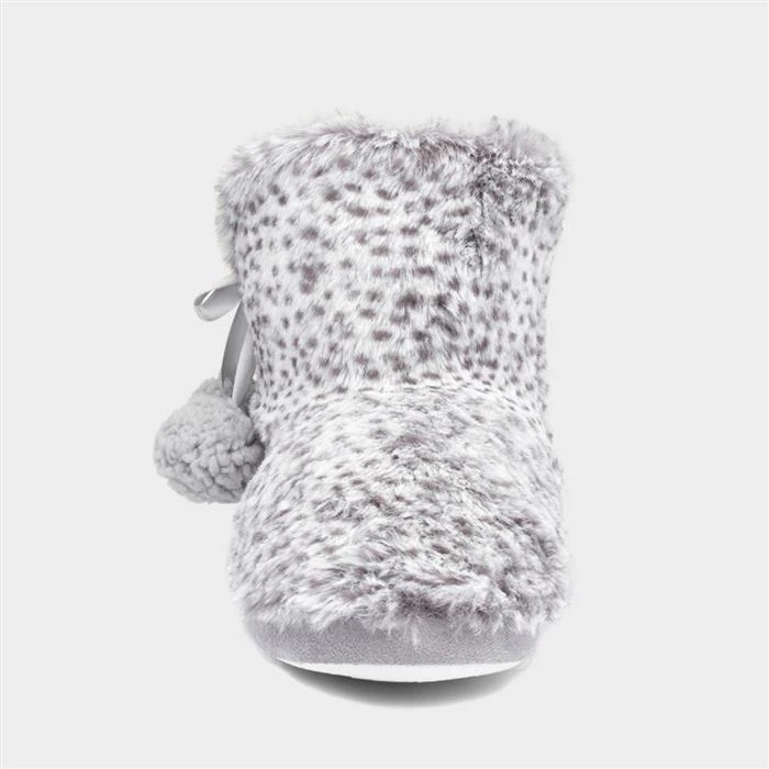 The Slipper Company Grey Leopard Womens Bootie 3 The Slipper Company Grey Leopard Womens Bootie