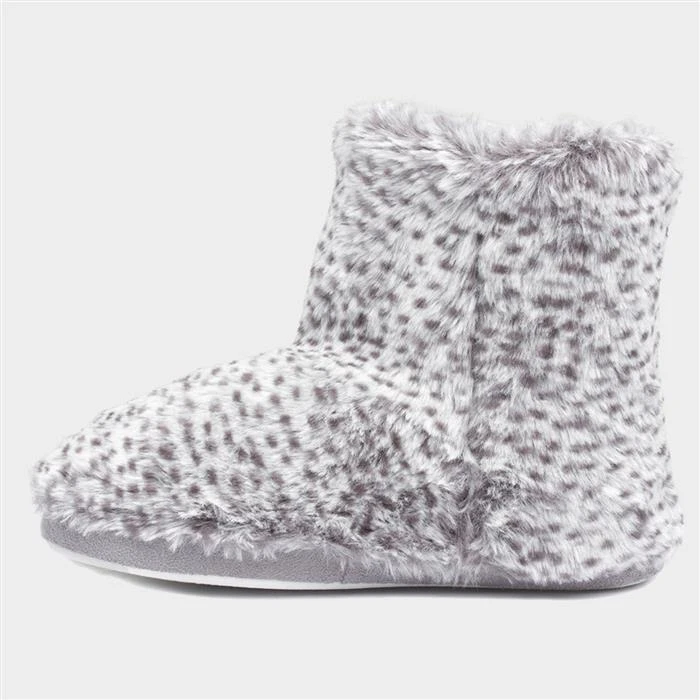 The Slipper Company Grey Leopard Womens Bootie 4 The Slipper Company Grey Leopard Womens Bootie - Image 2