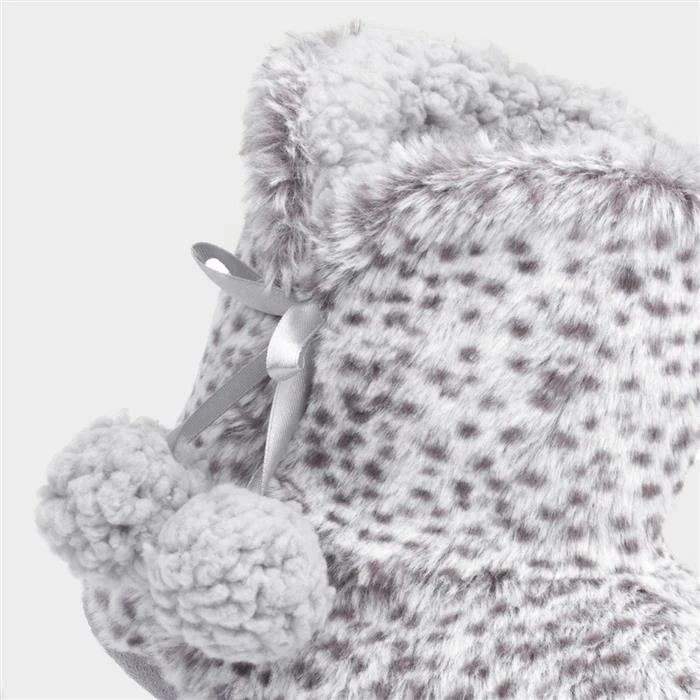 The Slipper Company Grey Leopard Womens Bootie 6 The Slipper Company Grey Leopard Womens Bootie - Image 4