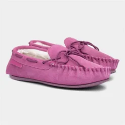 Hush Puppies Allie Womens Pink Moccasin Slipper -UK Shoe Sales Store 699035 2 L06.20220922000356