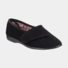 GBS Audrey Womens Black Easy Fasten Slipper 2 GBS Audrey Womens Black Easy Fasten Slipper -UK Shoe Sales Store 699078 3 L02.20230802000201