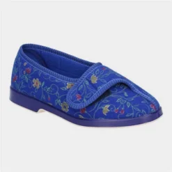 GBS Wilma Womens Blue Wide Fit Slipper