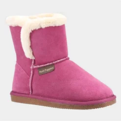 Hush Puppies Ashleigh Womens Pink Leather Bootie