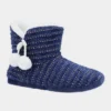 Divaz Saturn Womens Navy Knitted Bootie Slipper 2 Divaz Saturn Womens Navy Knitted Bootie Slipper -UK Shoe Sales Store 699326 3 L02.20230118000308
