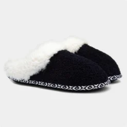 Totes Swept Back Womens Navy Bobble Mule Slipper -UK Shoe Sales Store 699376 2 L06.20230308000302