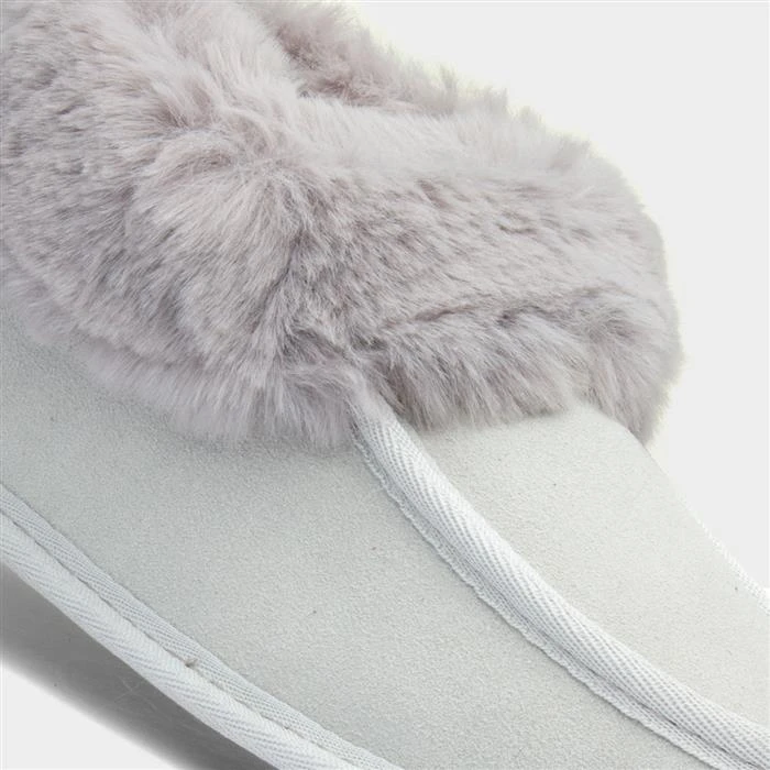 Totes Womens Grey Suede Moccasin Slipper 6 Totes Womens Grey Suede Moccasin Slipper - Image 4