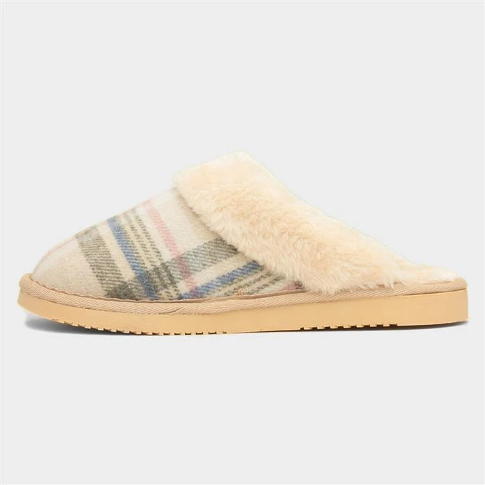 Jo & Joe Shetland Womens Oatmeal Mule Slipper 4 Jo & Joe Shetland Womens Oatmeal Mule Slipper - Image 2