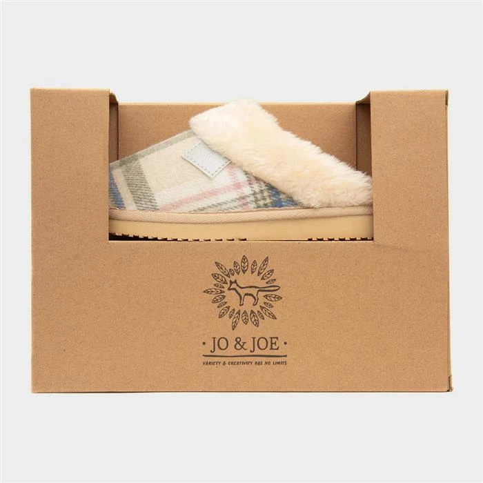 Jo & Joe Shetland Womens Oatmeal Mule Slipper 6 Jo & Joe Shetland Womens Oatmeal Mule Slipper - Image 4