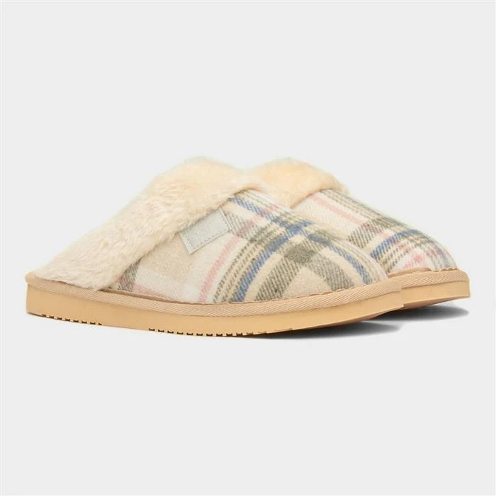Jo & Joe Shetland Womens Oatmeal Mule Slipper 7 Jo & Joe Shetland Womens Oatmeal Mule Slipper - Image 5